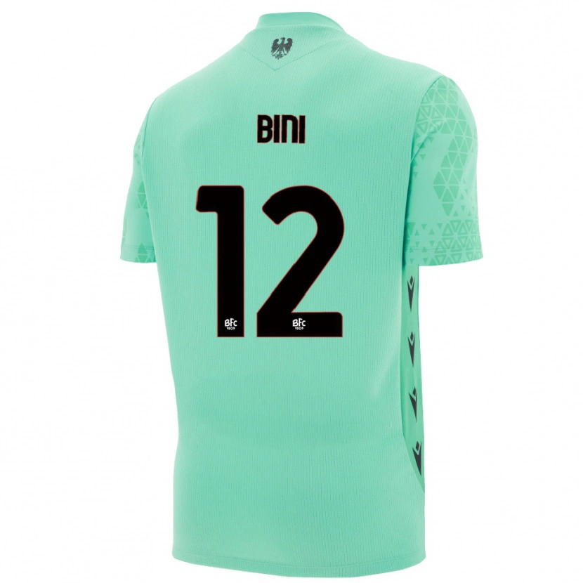 Danxen Niño Camiseta Cesare Bini #12 Menta Azul Negro Portero Equipación 2025/26 La Camisa México