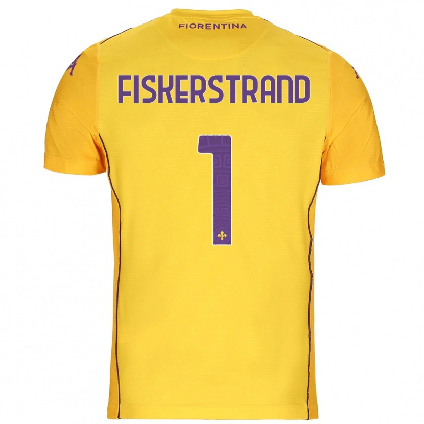 Danxen Niño Camiseta Cecilie Fiskerstrand #1 Naranja Amarillo Púrpura Portero Equipación 2025/26 La Camisa México