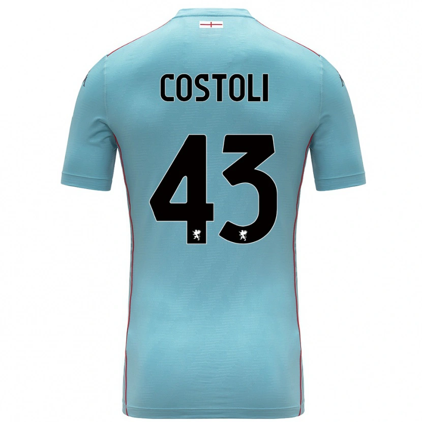 Danxen Niño Camiseta Lorenzo Costoli #43 Azul Gris Portero Equipación 2025/26 La Camisa México