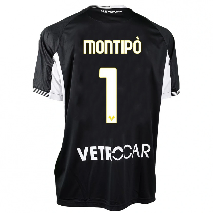 Danxen Niño Camiseta Lorenzo Montipò #1 Negro Blanco Portero Equipación 2025/26 La Camisa México