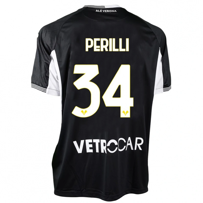 Danxen Niño Camiseta Simone Perilli #34 Negro Blanco Portero Equipación 2025/26 La Camisa México