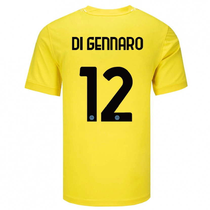Danxen Niño Camiseta Raffaele Di Gennaro #12 Amarillo Claro Negro Portero Equipación 2025/26 La Camisa México