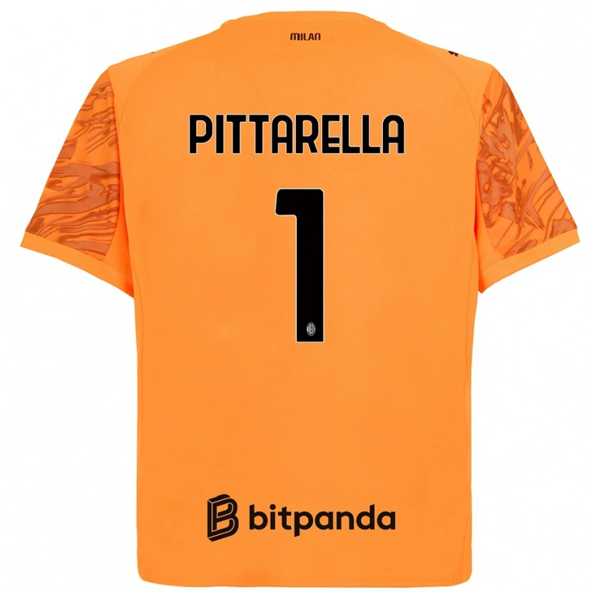 Danxen Niño Camiseta Matteo Pittarella #1 Naranja Amarillo Negro Portero Equipación 2025/26 La Camisa México