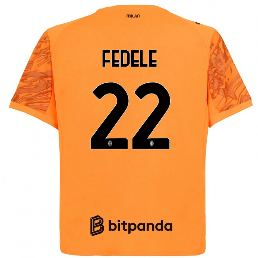 Danxen Niño Camiseta Noemi Fedele #22 Naranja Amarillo Negro Portero Equipación 2025/26 La Camisa México