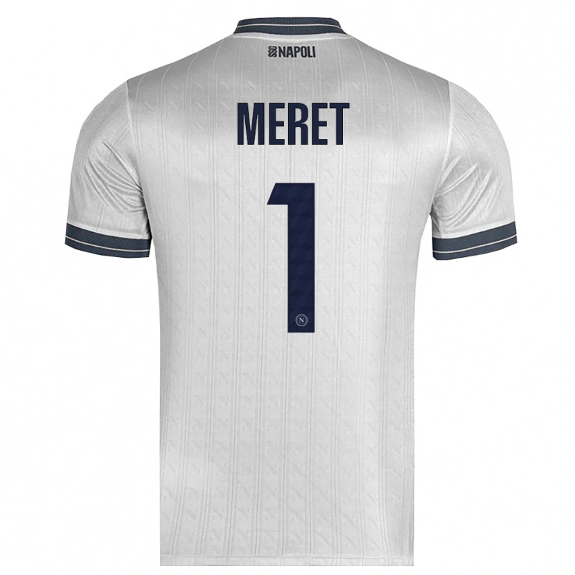Danxen Niño Camiseta Alex Meret #1 Gris Claro Portero Equipación 2025/26 La Camisa México