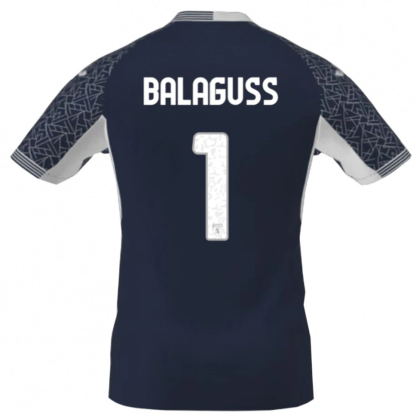 Danxen Niño Camiseta Nils Balaguss #1 Azul Negro Blanco Portero Equipación 2025/26 La Camisa México