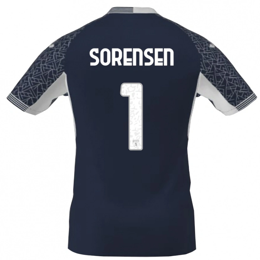 Danxen Niño Camiseta Ben Sørensen #1 Azul Negro Blanco Portero Equipación 2025/26 La Camisa México