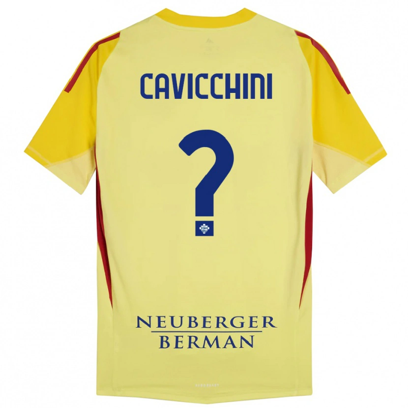 Danxen Niño Camiseta Leonardo Cavicchini #0 Amarillo Claro Negro Portero Equipación 2025/26 La Camisa México