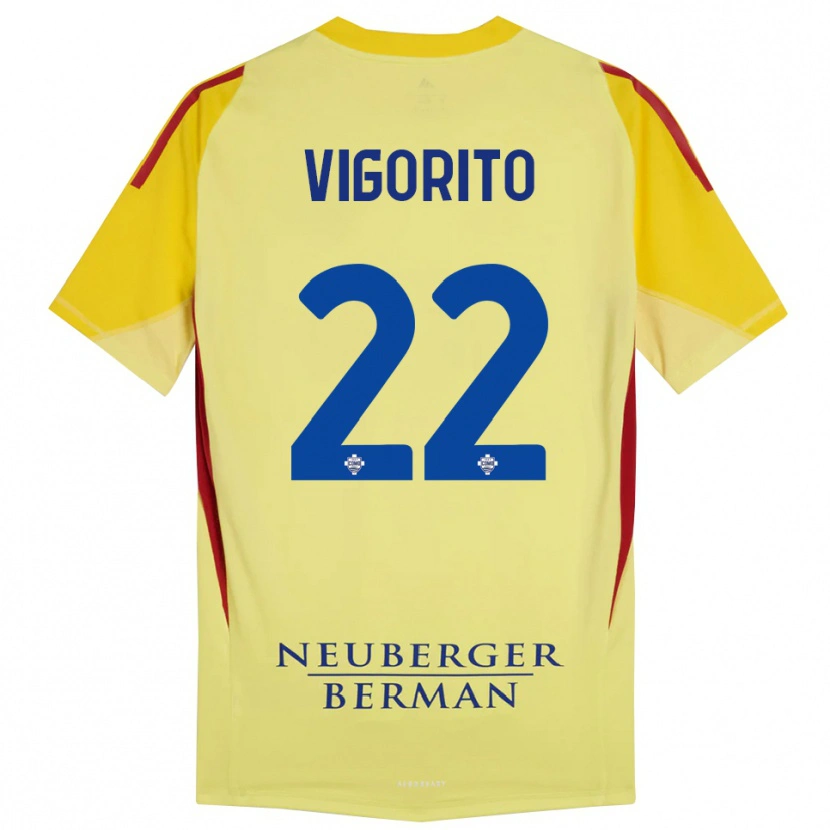Danxen Niño Camiseta Mauro Vigorito #22 Amarillo Claro Negro Portero Equipación 2025/26 La Camisa México