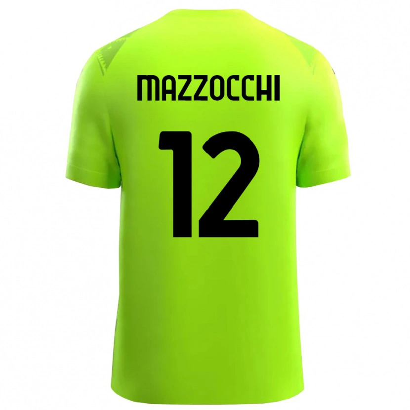 Danxen Niño Camiseta Alessandro Mazzocchi #12 Verde Césped Negro Portero Equipación 2025/26 La Camisa México