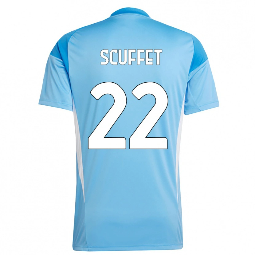 Danxen Niño Camiseta Simone Scuffet #22 Azul Cielo Blanco Portero Equipación 2025/26 La Camisa México