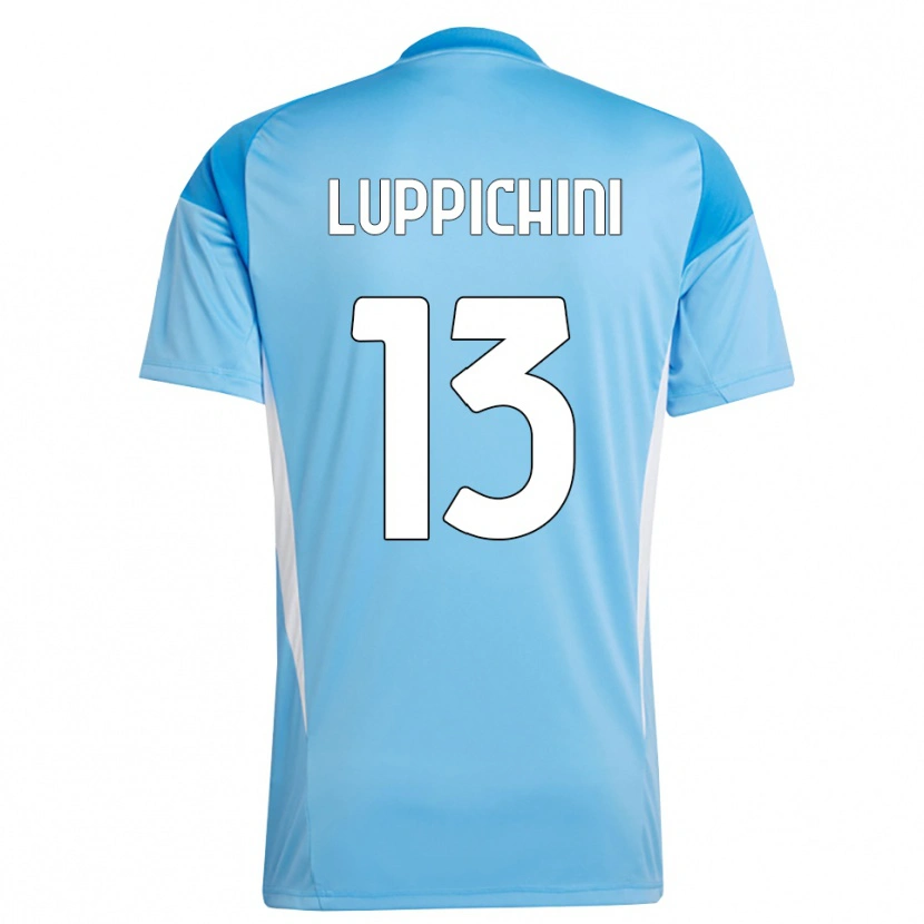 Danxen Niño Camiseta Matteo Luppichini #13 Azul Cielo Blanco Portero Equipación 2025/26 La Camisa México