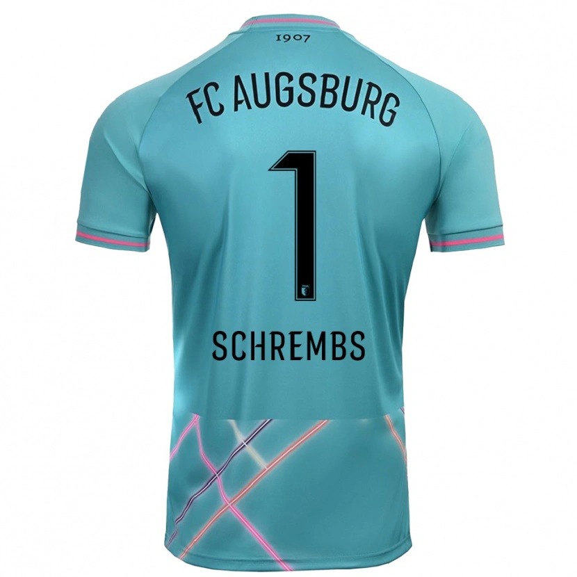 Danxen Niño Camiseta Luis Schrembs #1 Verde Mar Claro Portero Equipación 2025/26 La Camisa México