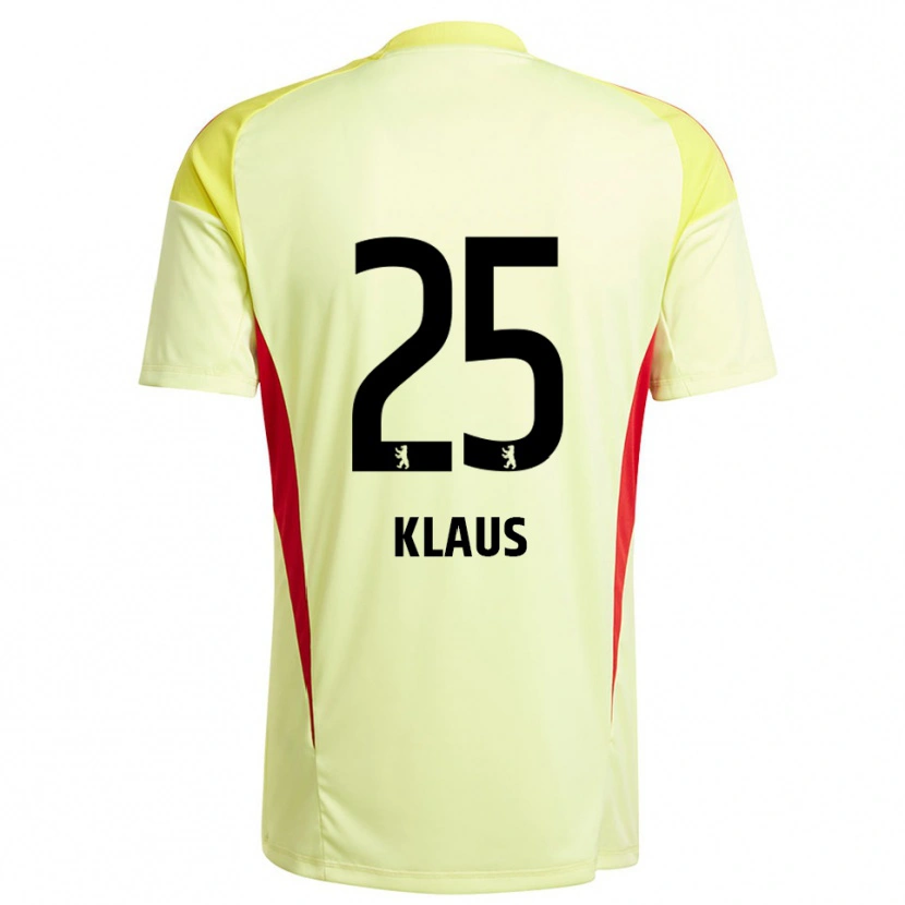 Danxen Niño Camiseta Carl Klaus #25 Amarillo Claro Negro Portero Equipación 2025/26 La Camisa México