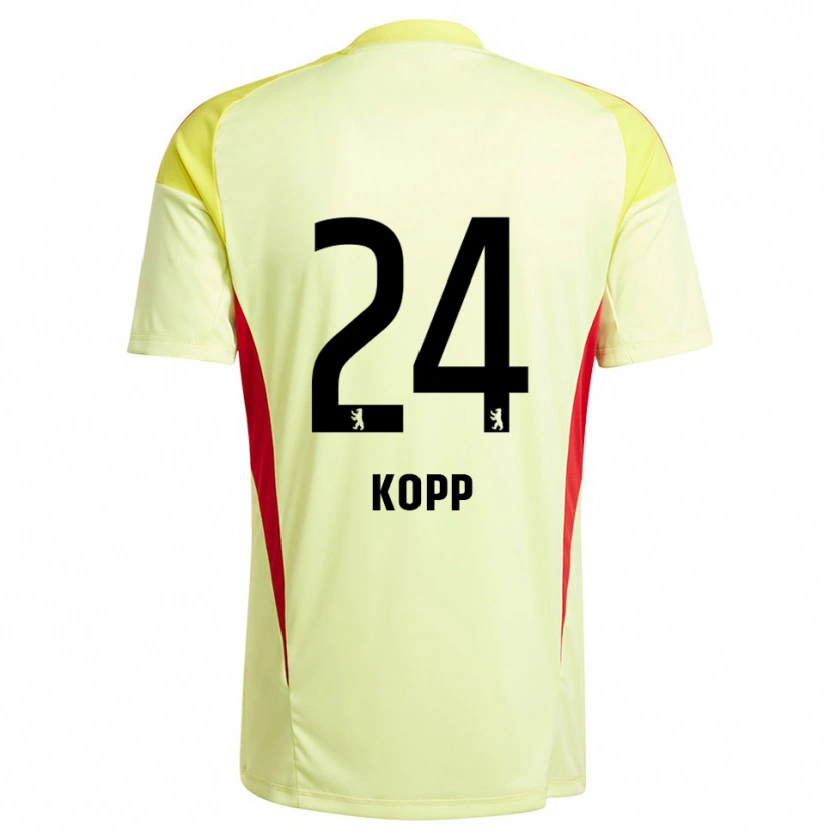 Danxen Niño Camiseta Marvin Kopp #24 Amarillo Claro Negro Portero Equipación 2025/26 La Camisa México