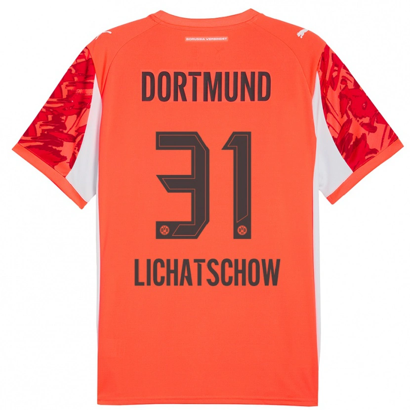 Danxen Niño Camiseta Deniese Lichatschow #31 Naranja Rojo Portero Equipación 2025/26 La Camisa México