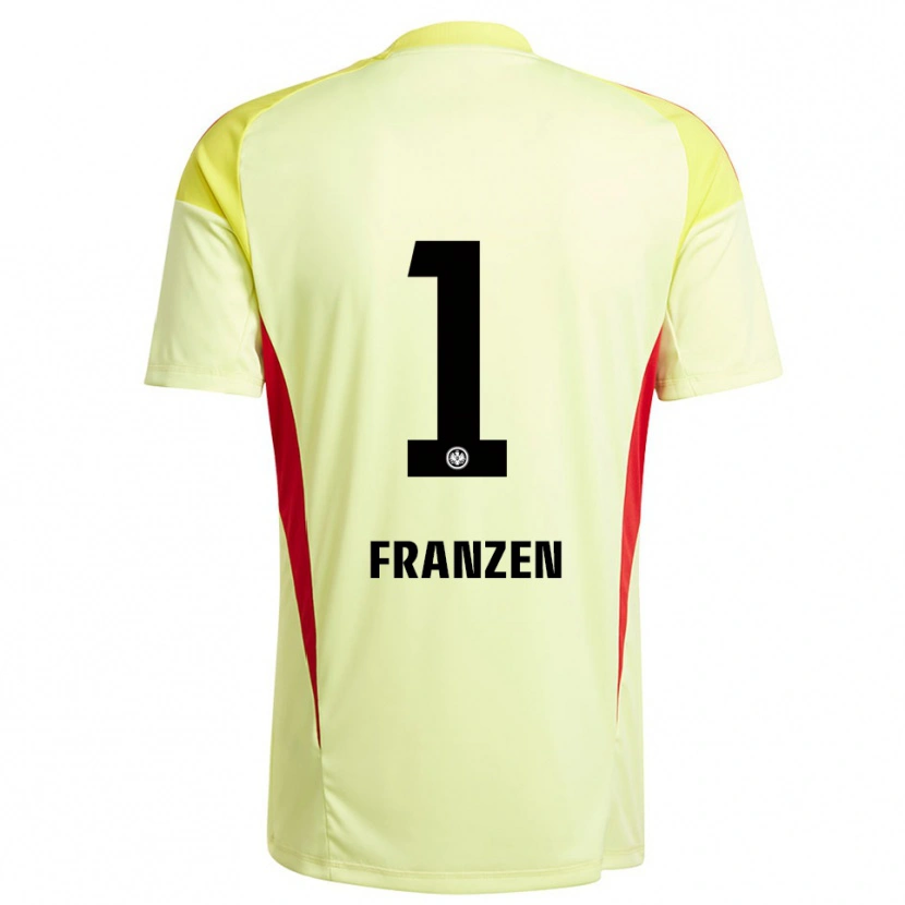 Danxen Niño Camiseta Marlon Franzen #1 Amarillo Claro Negro Portero Equipación 2025/26 La Camisa México