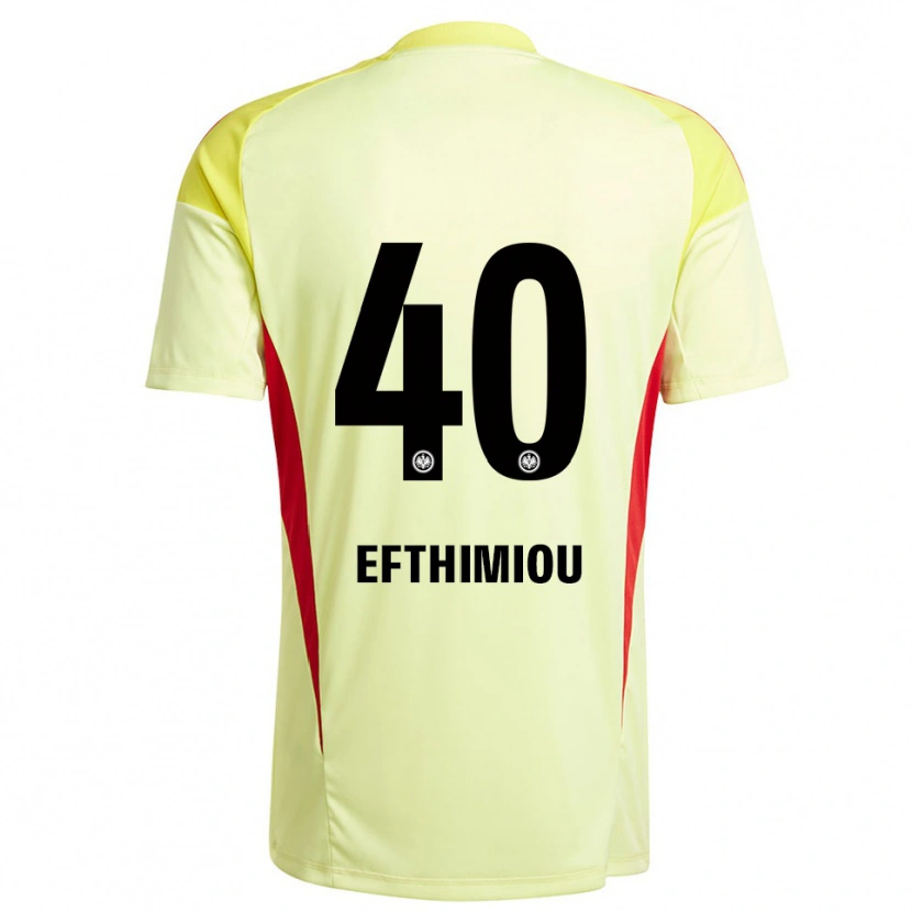 Danxen Niño Camiseta Sissis Efthimiou #40 Amarillo Claro Negro Portero Equipación 2025/26 La Camisa México