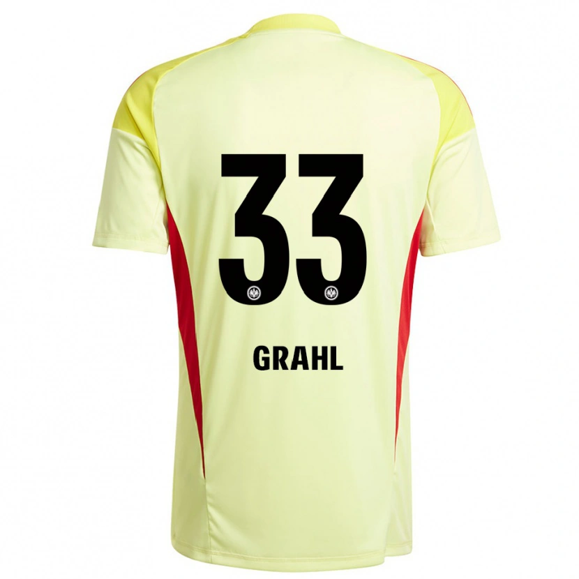 Danxen Niño Camiseta Jens Grahl #33 Amarillo Claro Negro Portero Equipación 2025/26 La Camisa México