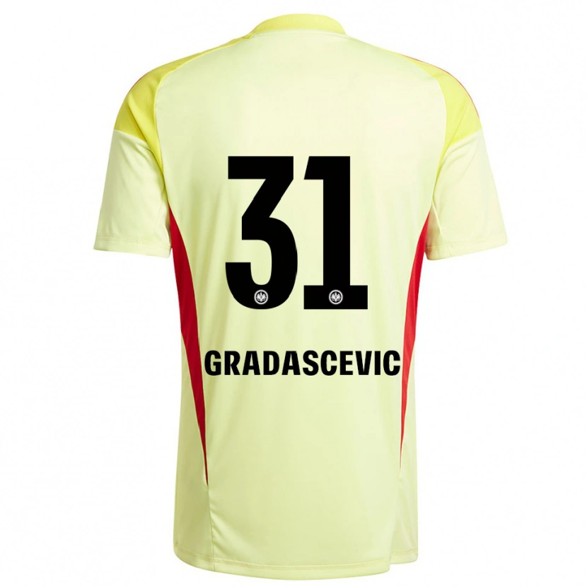 Danxen Niño Camiseta Meris Gradascevic #31 Amarillo Claro Negro Portero Equipación 2025/26 La Camisa México