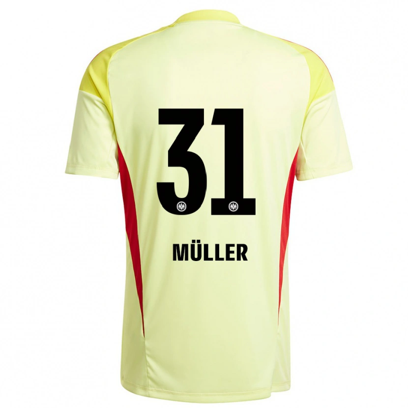 Danxen Niño Camiseta Laurin Müller #31 Amarillo Claro Negro Portero Equipación 2025/26 La Camisa México