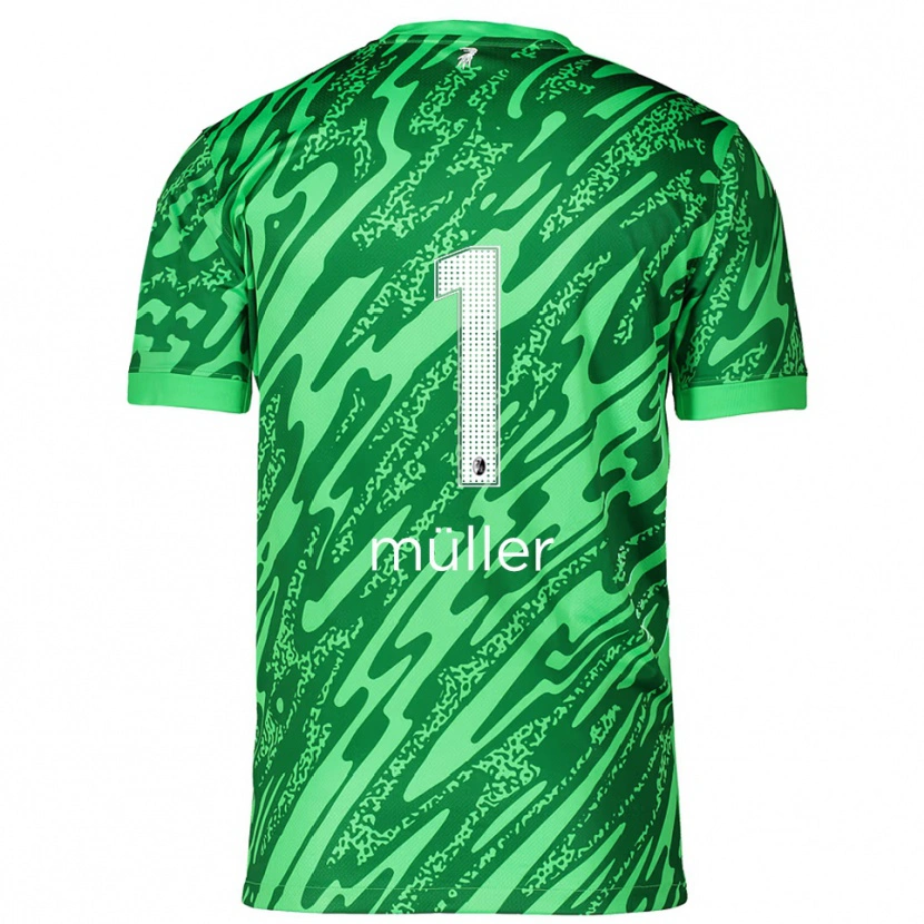 Danxen Niño Camiseta Philipp Müller #1 Verde Blanco Portero Equipación 2025/26 La Camisa México