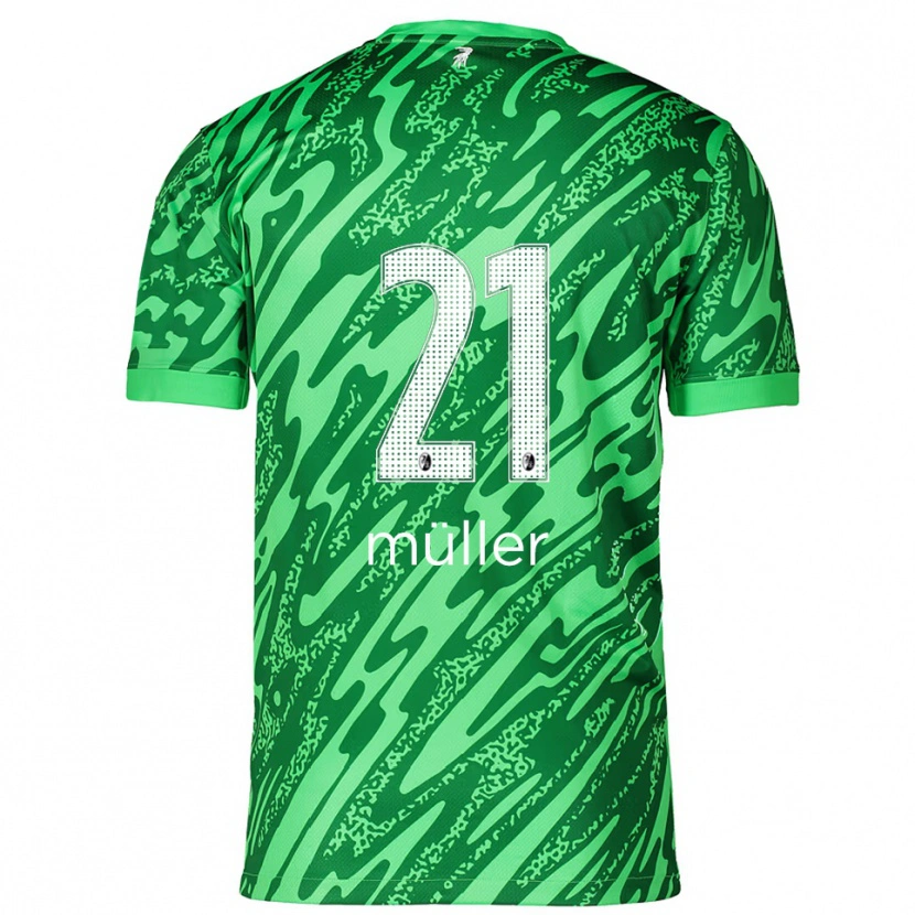 Danxen Niño Camiseta Florian Müller #21 Verde Blanco Portero Equipación 2025/26 La Camisa México