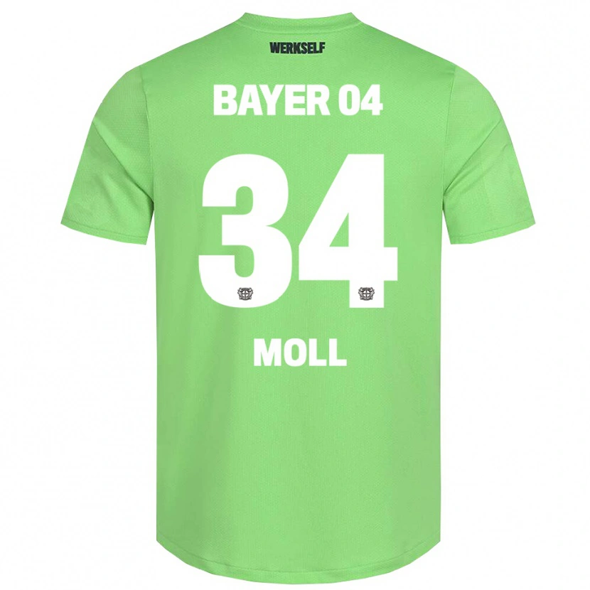 Danxen Niño Camiseta Anne Moll #34 Verde Claro Blanco Portero Equipación 2025/26 La Camisa México