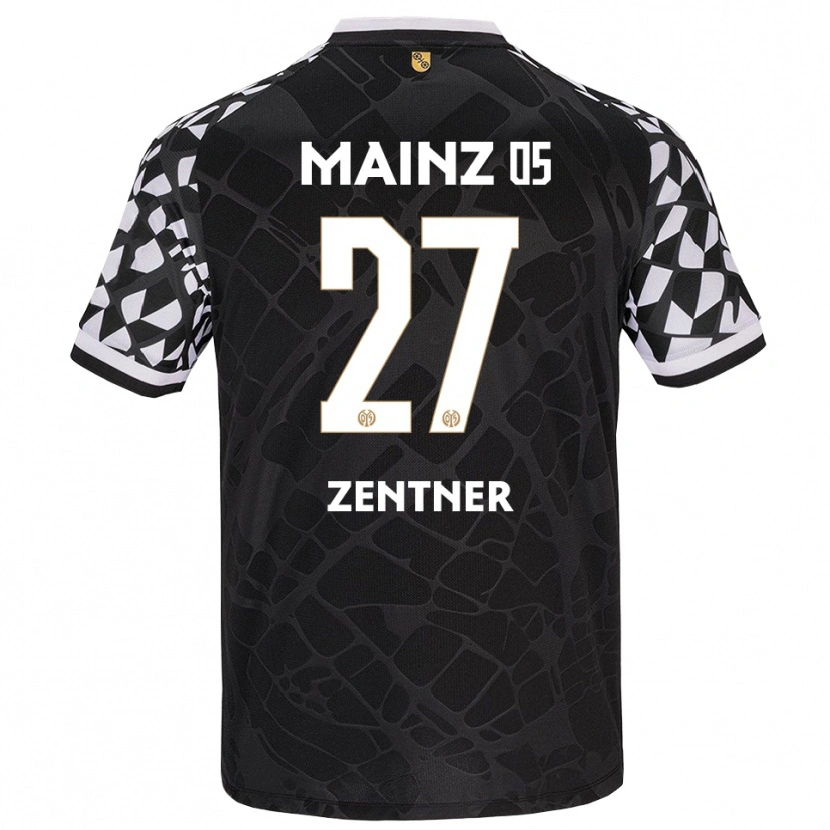 Danxen Niño Camiseta Robin Zentner #27 Negro Blanco Portero Equipación 2025/26 La Camisa México