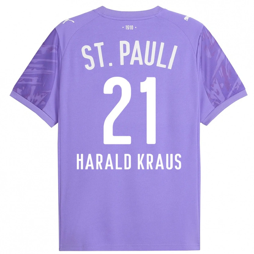 Danxen Niño Camiseta Stefan Harald Kraus #21 Púrpura Medio Negro Portero Equipación 2025/26 La Camisa México