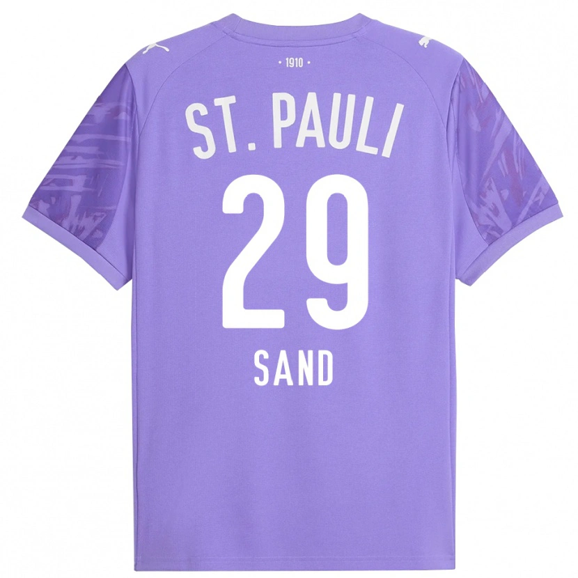 Danxen Niño Camiseta Christoffer Sand #29 Púrpura Medio Negro Portero Equipación 2025/26 La Camisa México