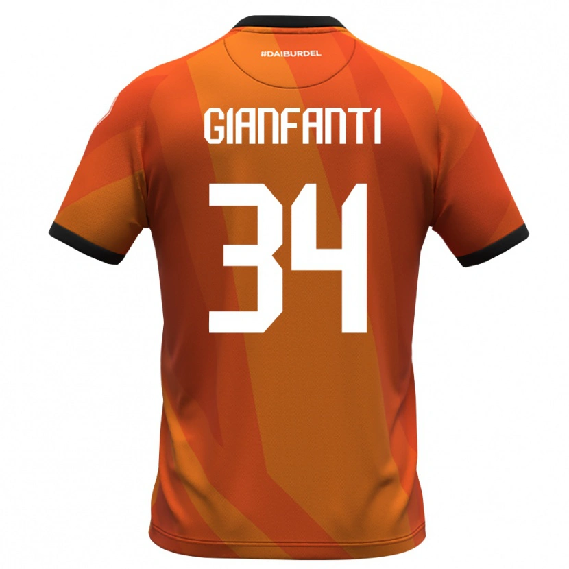 Danxen Niño Camiseta Simone Gianfanti #34 Coral Blanco Negro Portero Equipación 2025/26 La Camisa México