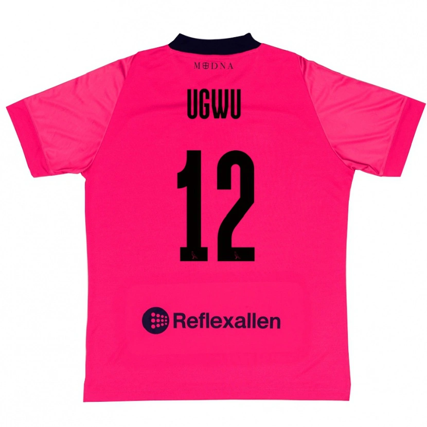 Danxen Niño Camiseta Ferdinand Ugwu #12 Rosa Intenso Negro Portero Equipación 2025/26 La Camisa México