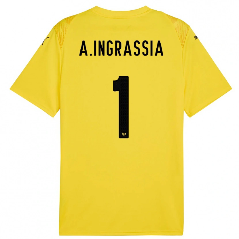 Danxen Niño Camiseta Antonio Ingrassia #1 Amarillo Negro Portero Equipación 2025/26 La Camisa México