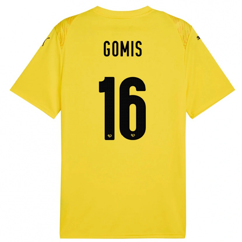 Danxen Niño Camiseta Alfred Gomis #16 Amarillo Negro Portero Equipación 2025/26 La Camisa México