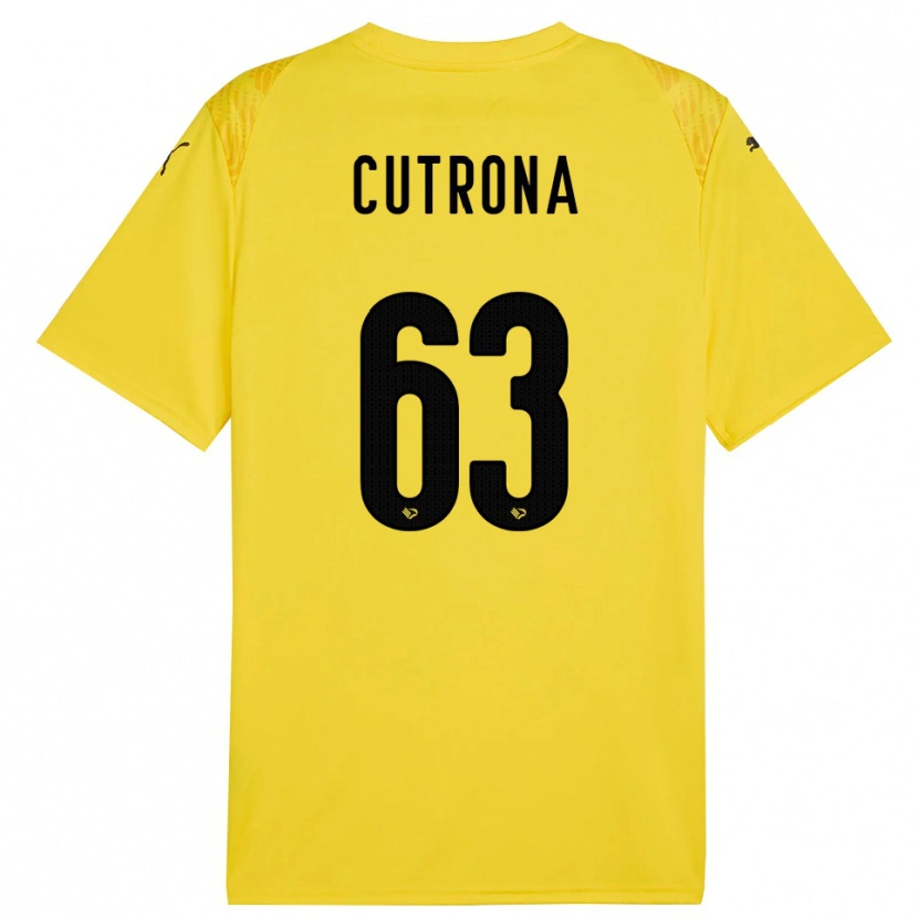 Danxen Niño Camiseta Francesco Cutrona #63 Amarillo Negro Portero Equipación 2025/26 La Camisa México
