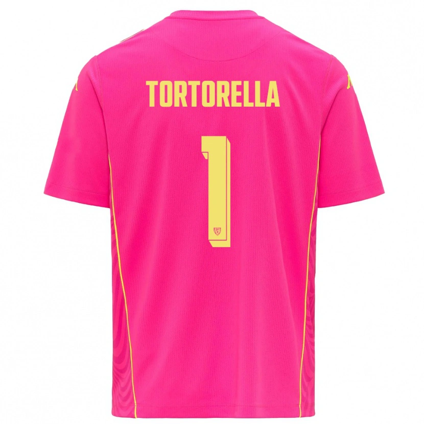 Danxen Niño Camiseta Diego Tortorella #1 Rosa Oscuro Amarillo Portero Equipación 2025/26 La Camisa México
