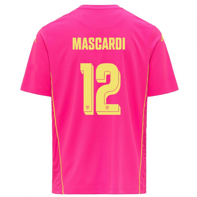 Danxen Niño Camiseta Diego Mascardi #12 Rosa Oscuro Amarillo Portero Equipación 2025/26 La Camisa México