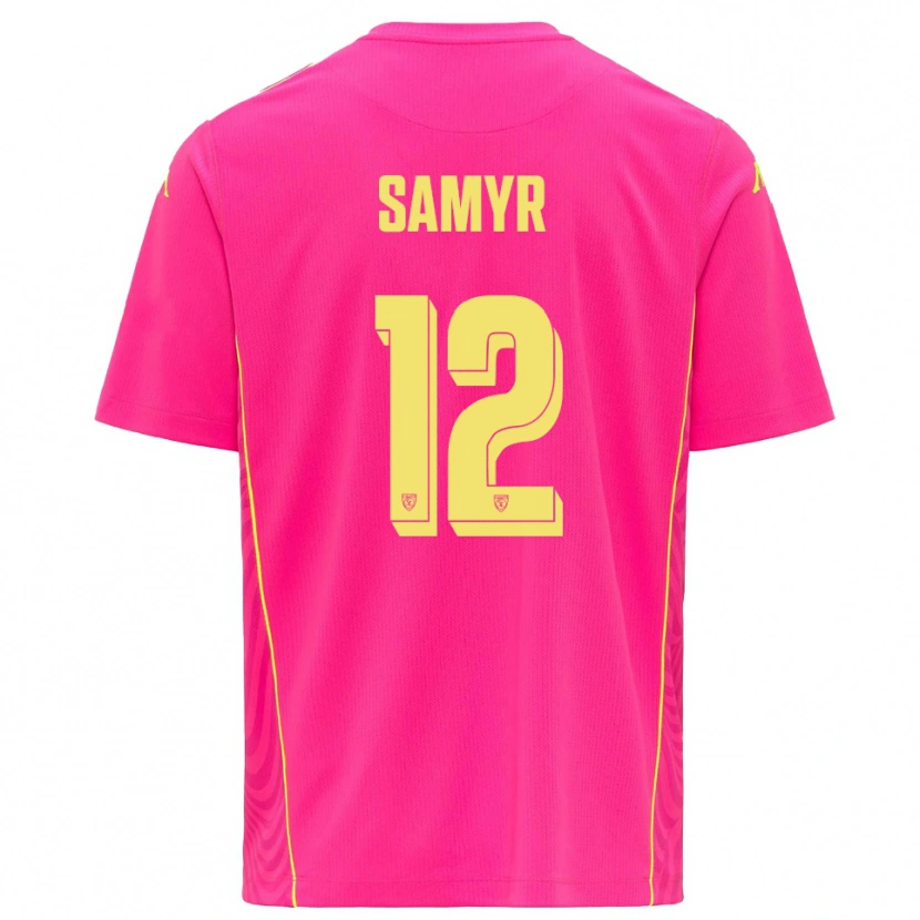 Danxen Niño Camiseta Walid Samyr #12 Rosa Oscuro Amarillo Portero Equipación 2025/26 La Camisa México