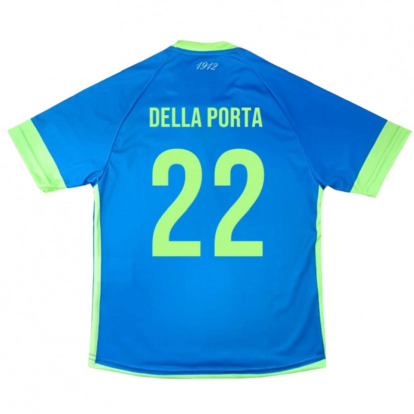 Danxen Niño Camiseta Simone Della Porta #22 Azul Verde Amarillo Portero Equipación 2025/26 La Camisa México