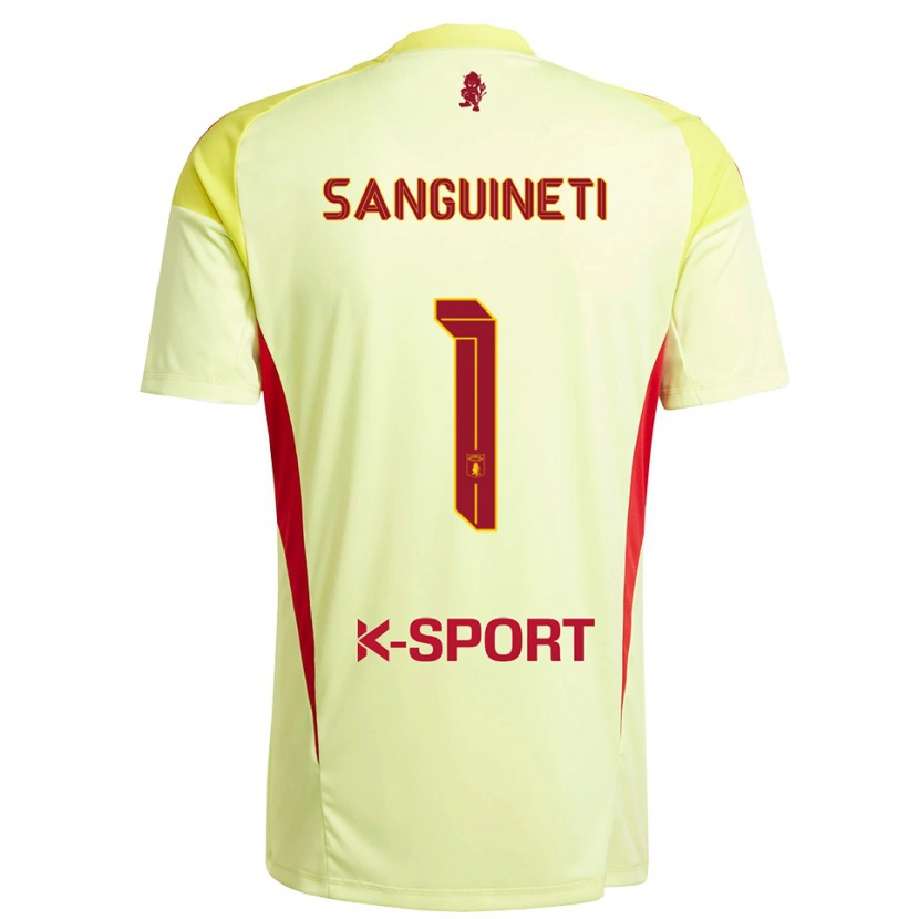 Danxen Niño Camiseta Michele Sanguineti #1 Amarillo Claro Rojo Portero Equipación 2025/26 La Camisa México