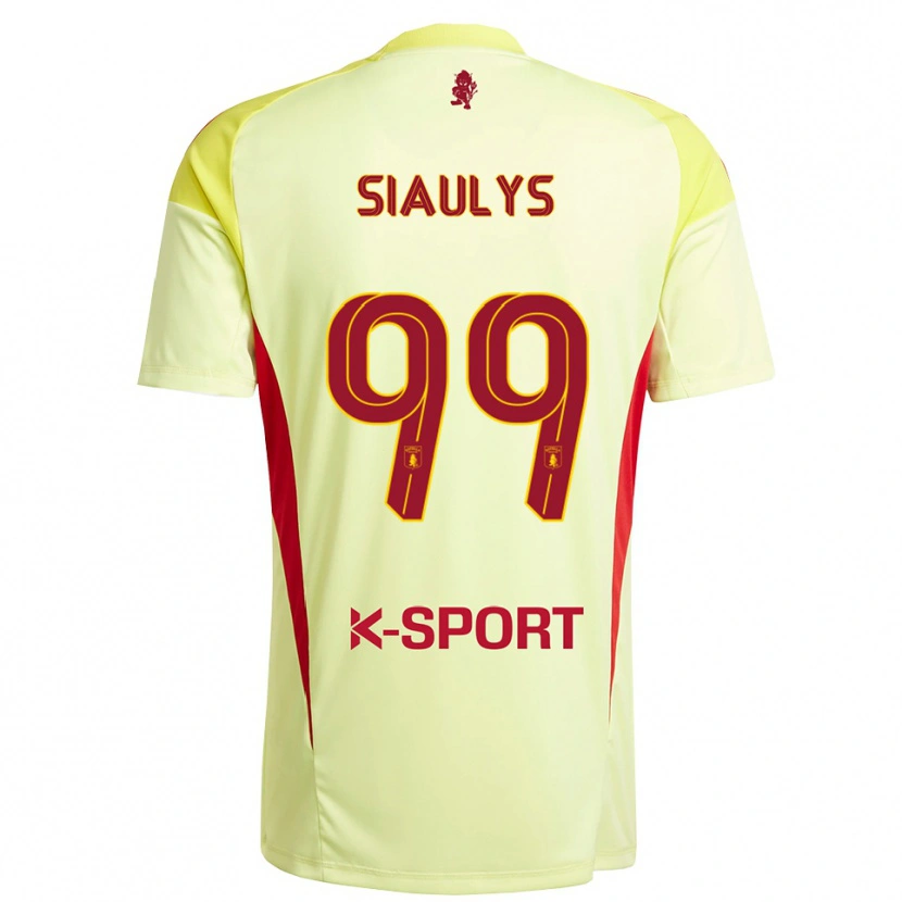 Danxen Niño Camiseta Ovidijus Siaulys #99 Amarillo Claro Rojo Portero Equipación 2025/26 La Camisa México