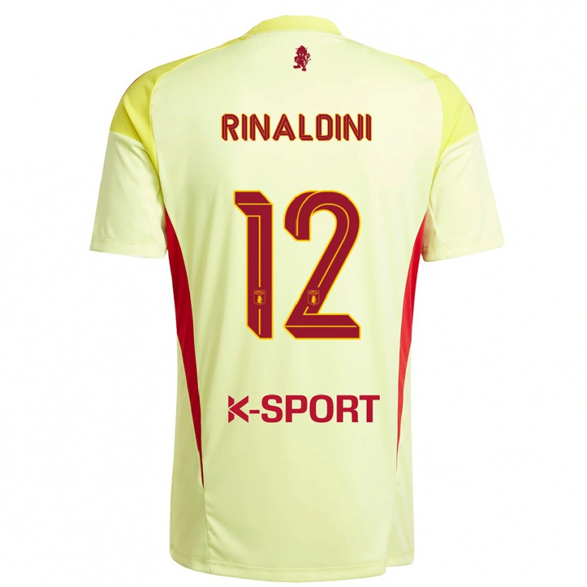 Danxen Niño Camiseta Ruben Rinaldini #12 Amarillo Claro Rojo Portero Equipación 2025/26 La Camisa México