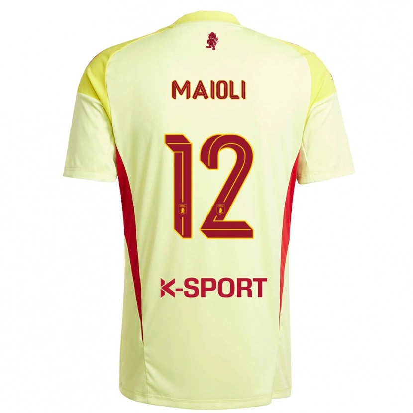 Danxen Niño Camiseta Francesco Maioli #12 Amarillo Claro Rojo Portero Equipación 2025/26 La Camisa México