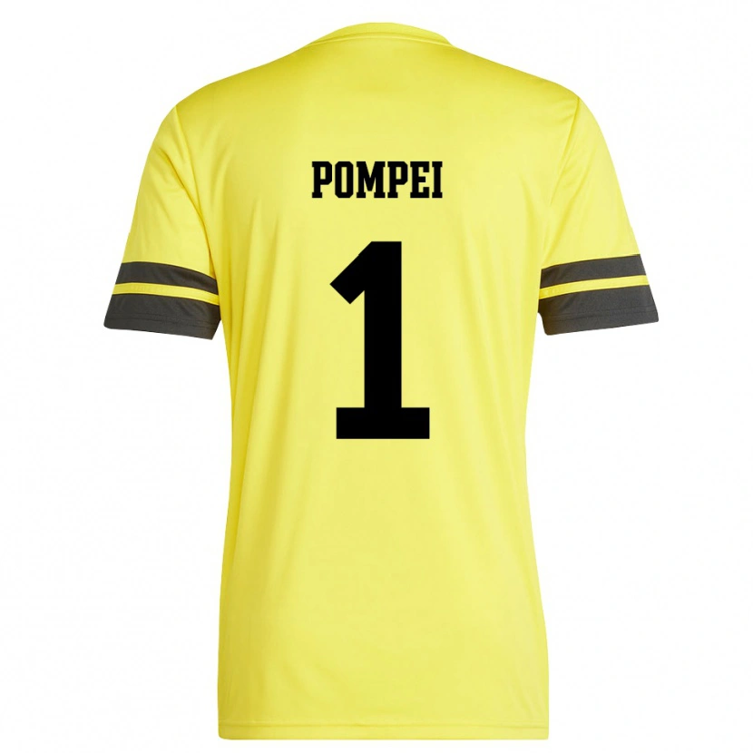 Danxen Niño Camiseta Thomas Pompei #1 Amarillo Negro Portero Equipación 2025/26 La Camisa México