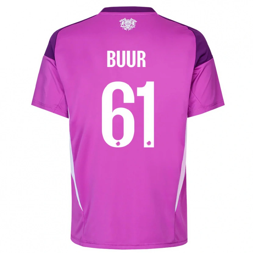 Danxen Niño Camiseta Oscar Buur #61 Lila Morado Blanco Portero Equipación 2025/26 La Camisa México