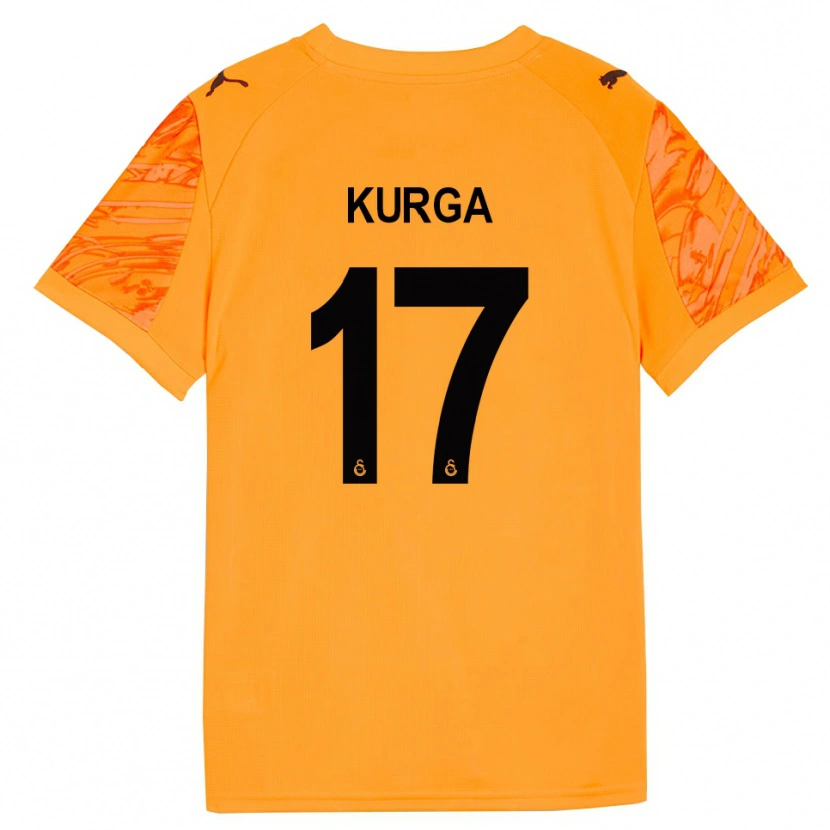Danxen Niño Camiseta Handan Kurğa #17 Naranja Oscuro Negro Portero Equipación 2025/26 La Camisa México