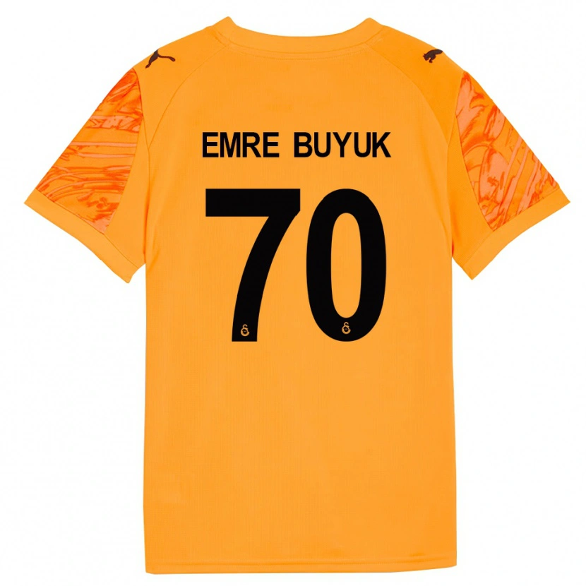 Danxen Niño Camiseta Enes Emre Büyük #70 Naranja Oscuro Negro Portero Equipación 2025/26 La Camisa México
