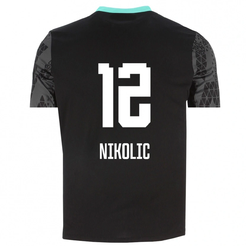 Danxen Niño Camiseta Uros Nikolic #12 Gris Tenue Negro Portero Equipación 2025/26 La Camisa México