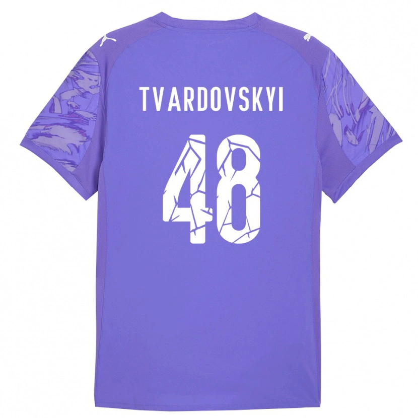 Danxen Niño Camiseta Denys Tvardovskyi #48 Lila Morado Portero Equipación 2025/26 La Camisa México